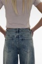 jeans con risvolto wide leg